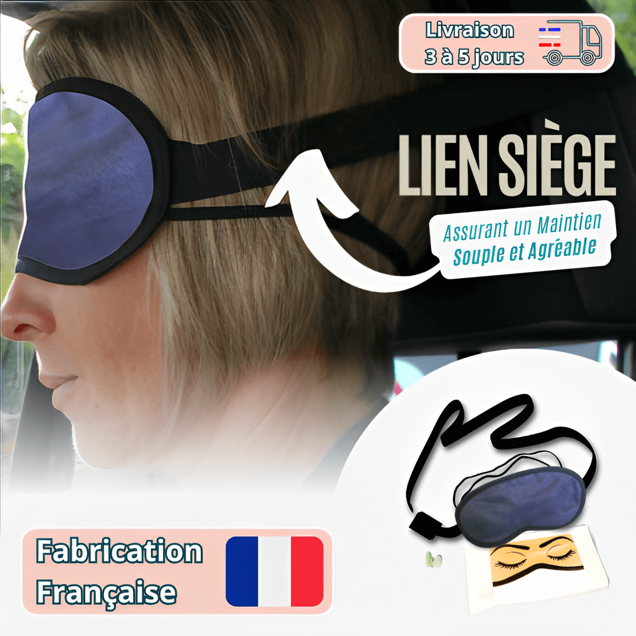 masque de voyage masque de sommeil de voyage masque yeux avion asleep mask bleu nuit