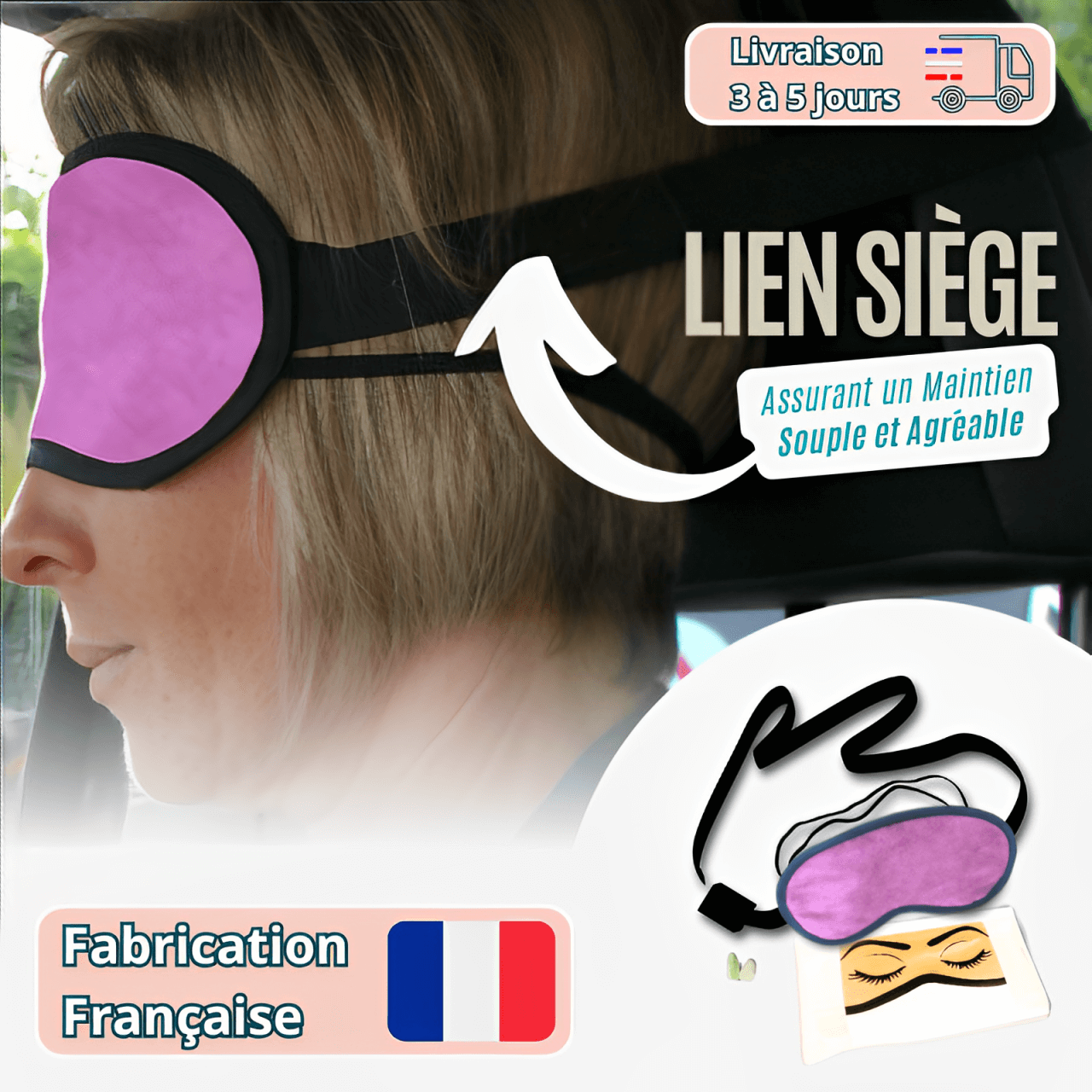 masque de voyage masque de sommeil de voyage masque yeux avion asleep mask framboise